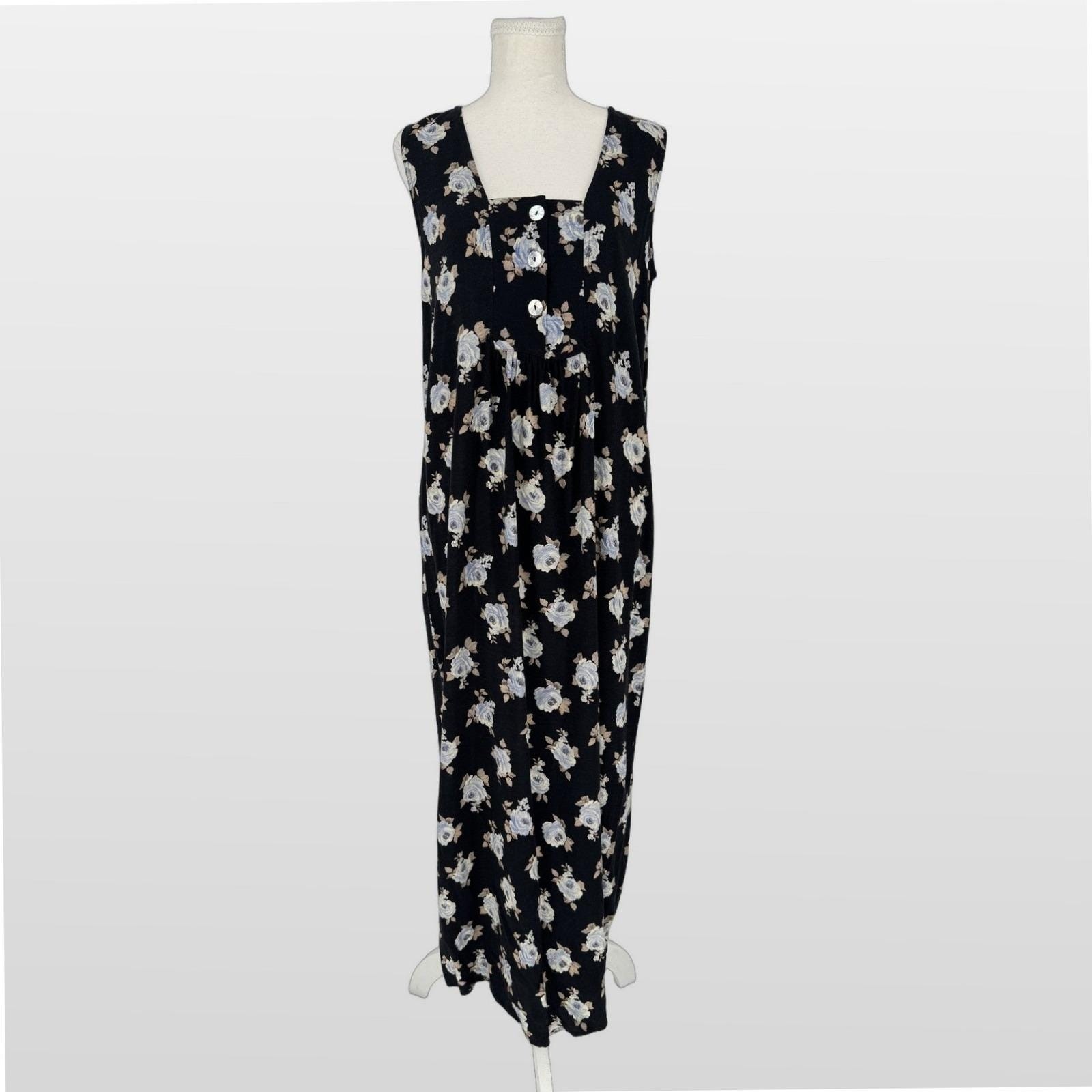 Vintage Dressing Clio Maxi Dress M Floral Sleeveless 90s Minimalist Cottagecore