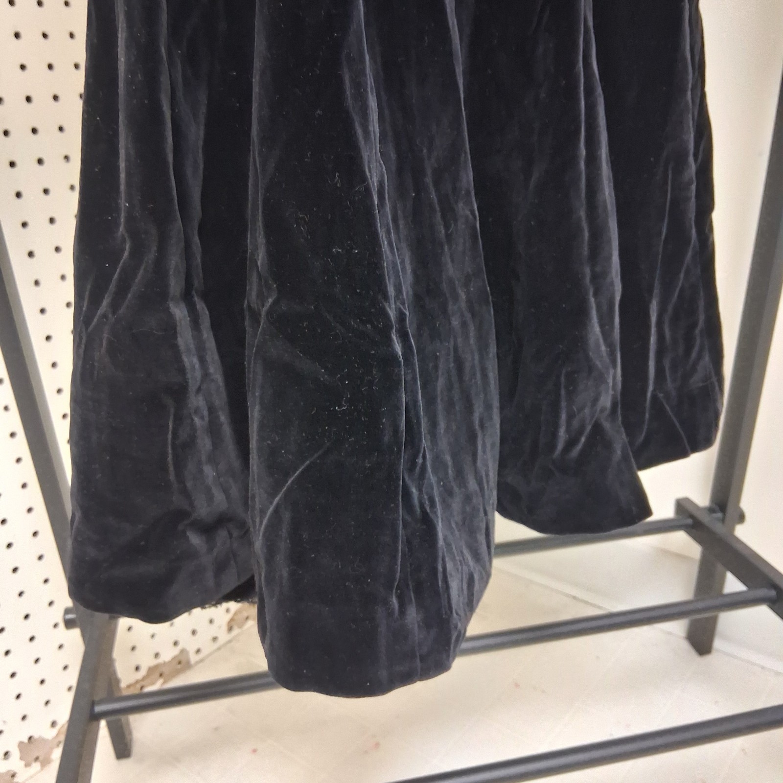 Antique 1930 Black Velvet Lace Dress Gothic Mourning Edwardian Revival Talon Zip