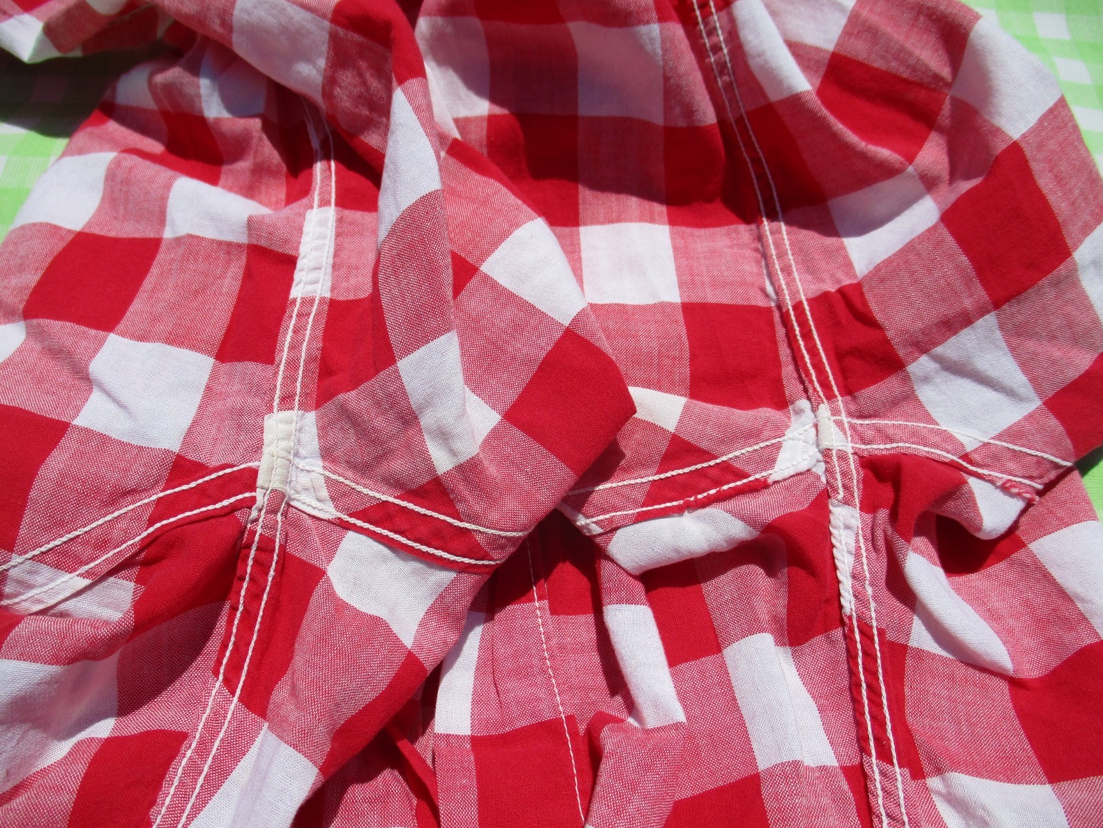 Vintage 50s Levi’s Short Horn Red White Checker Open Collar Western Loop Shirt