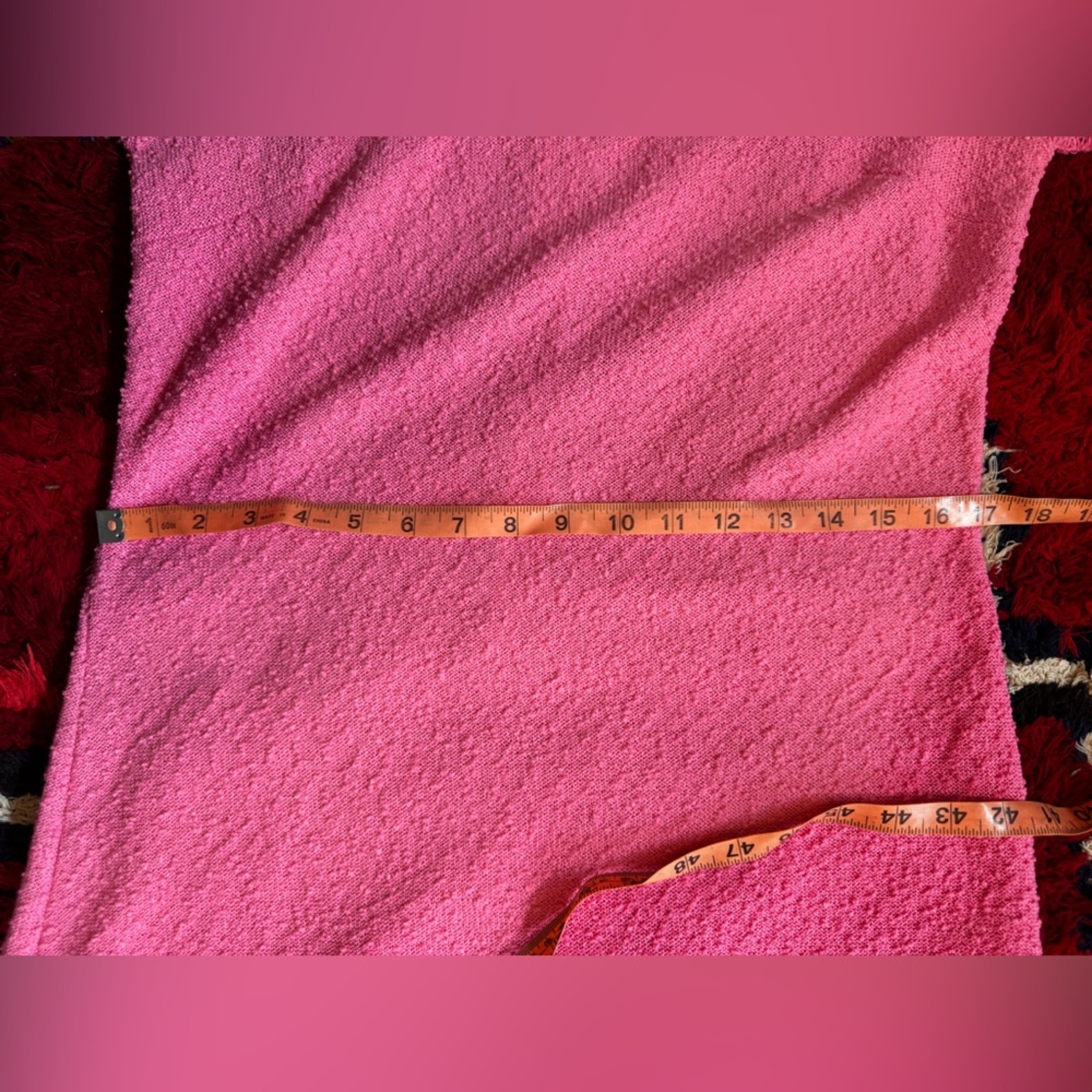 60s Vintage Barbie Pink bouclé Knit Wiggle Dress Sz M