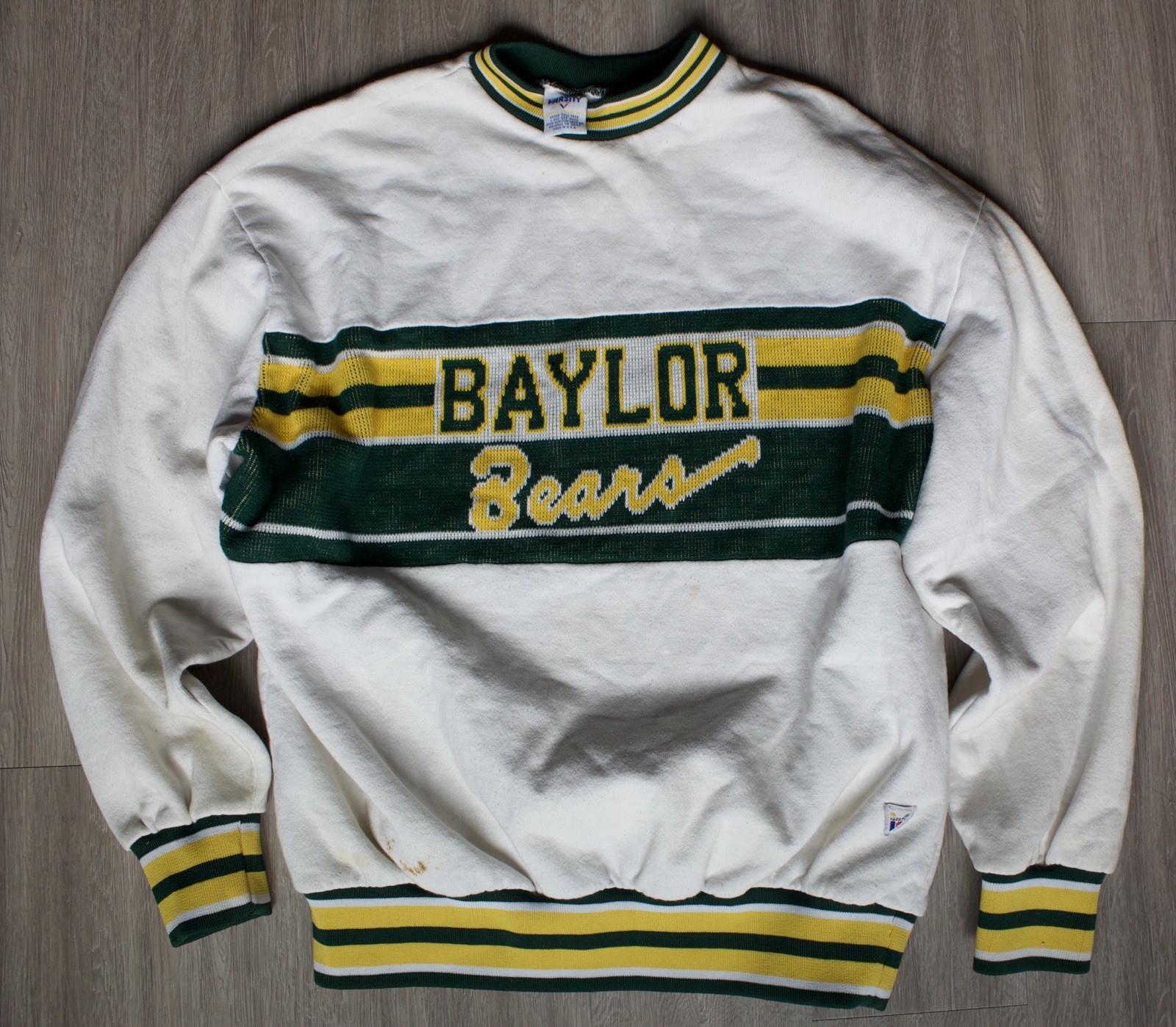 Vintage Baylor Bears Varsity Spirit Fashions Sweater Knit Accents Made In Usa XL