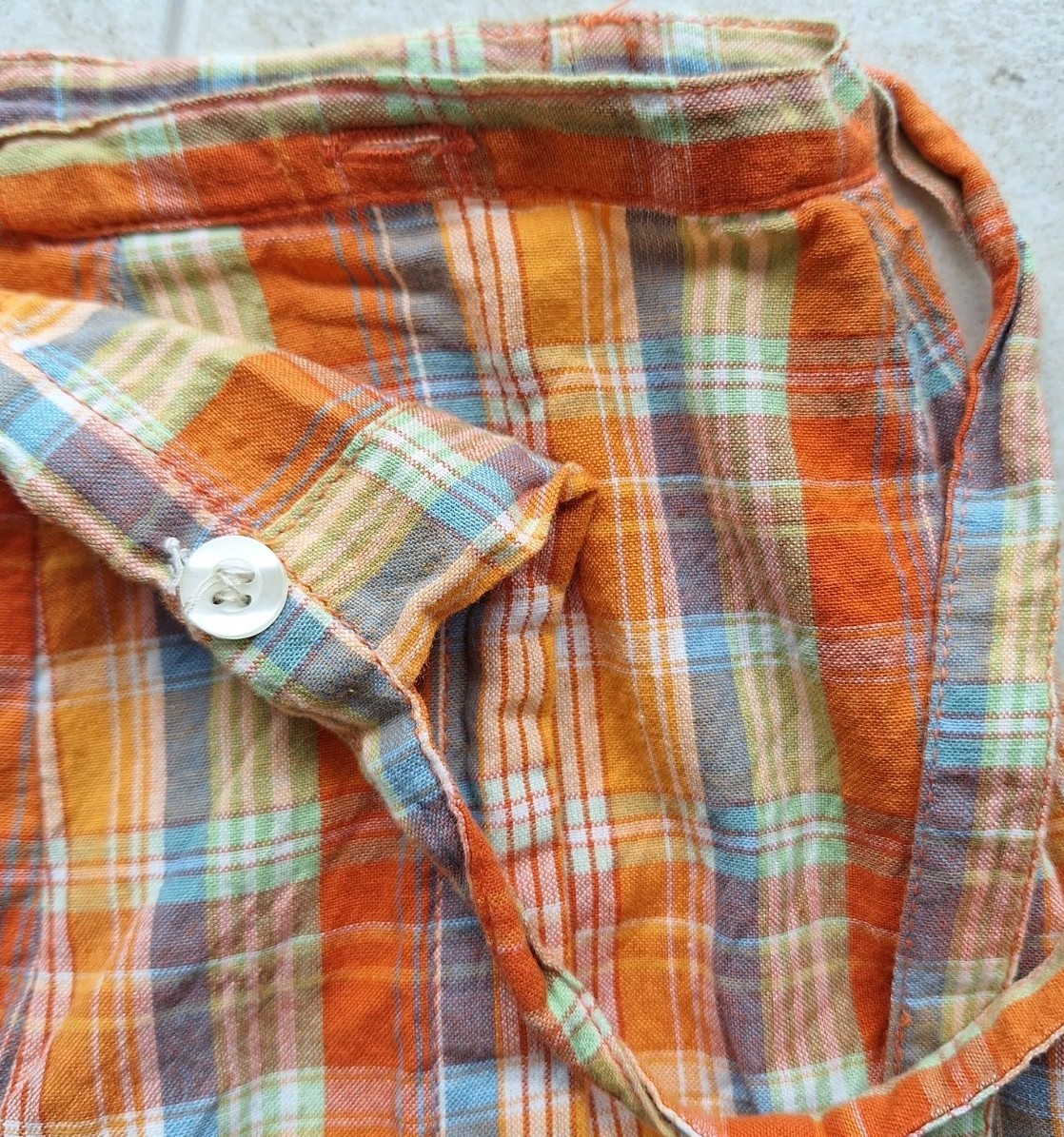 Vintage Paul Harris Design Wrap A Line Short Skirt Plaid Orange Sz 8 Cotton 90s