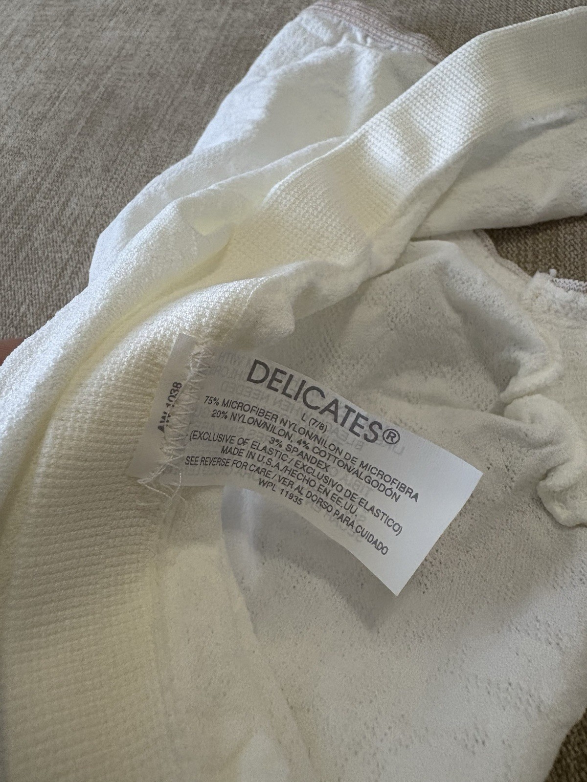 Vintage Delicates Nylon Microfiber Panties White Stretchy New With Tags Lg