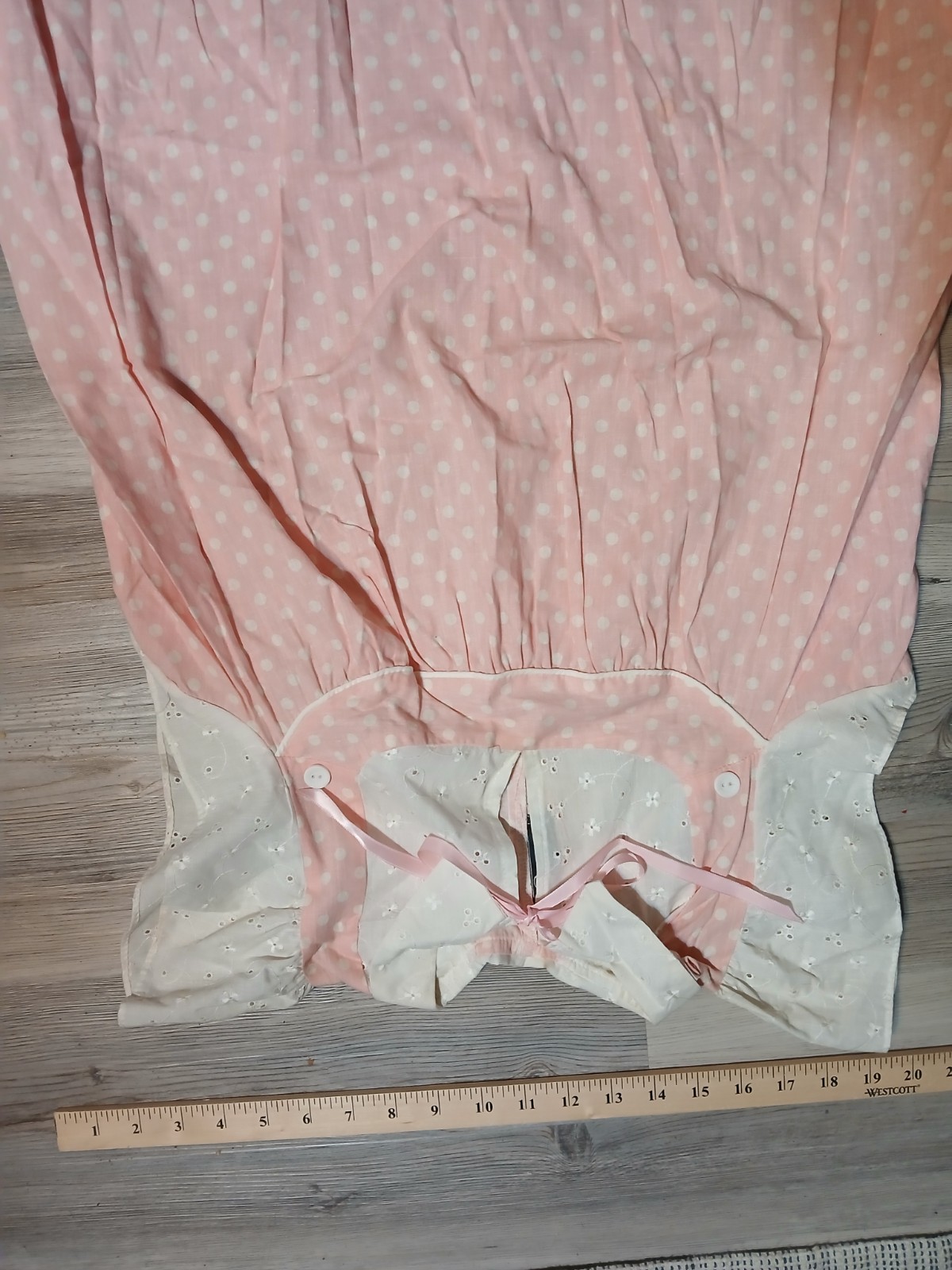 60’s? Babydoll Pink Polkadot Lace Short Sundress Cottage Housewife California