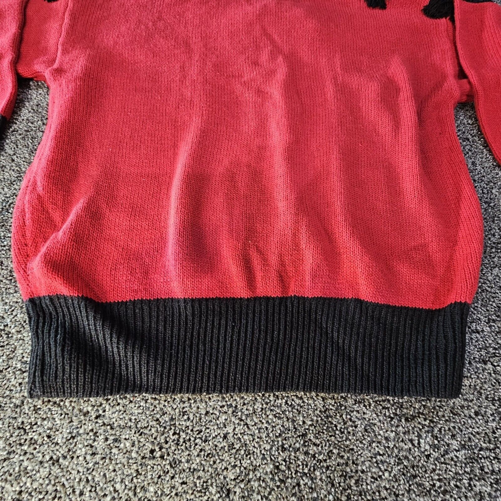 Vintage Bonnie and Bill By Holly Sweater Ladies XLarge Red Black 1980’s Tassels