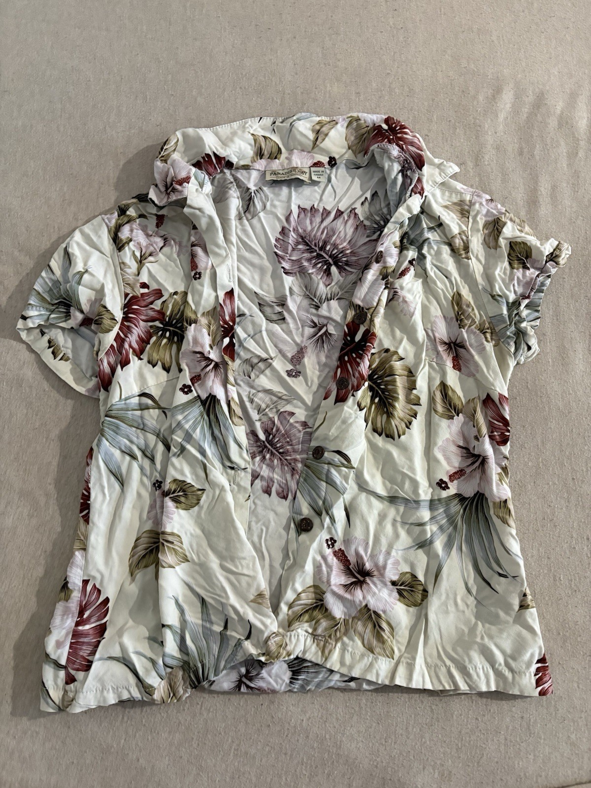 Vintage Paradise Bay Hawaiian Aloha Shirt M – Made in Hawaii