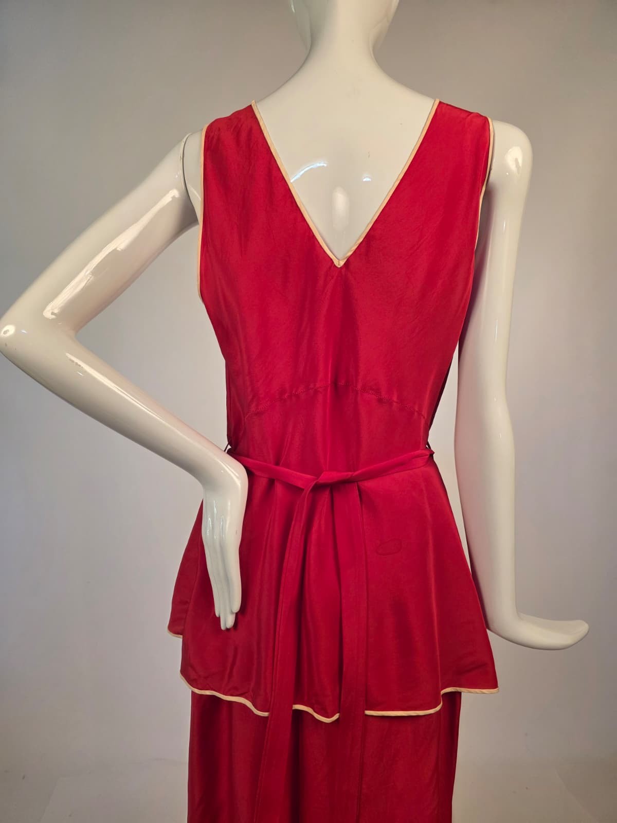 ART DECO 1920’S 4 PC SILK LINGERIE SET W 2 TOPS + ROBE + LOUNGING PANTS