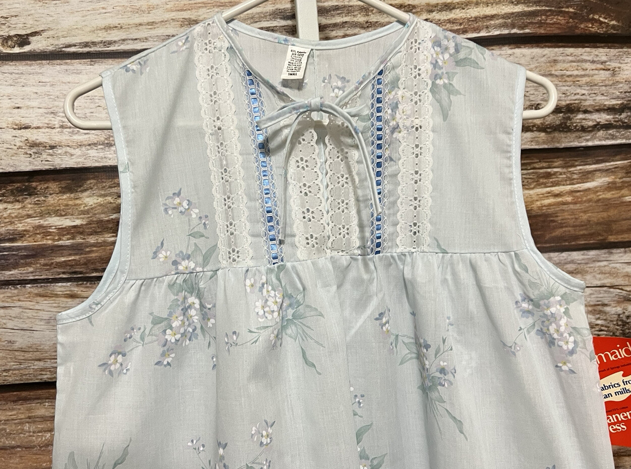 Vintage Summer Pullover Nightgown Springmaid New Romantic Shabby Chic Small