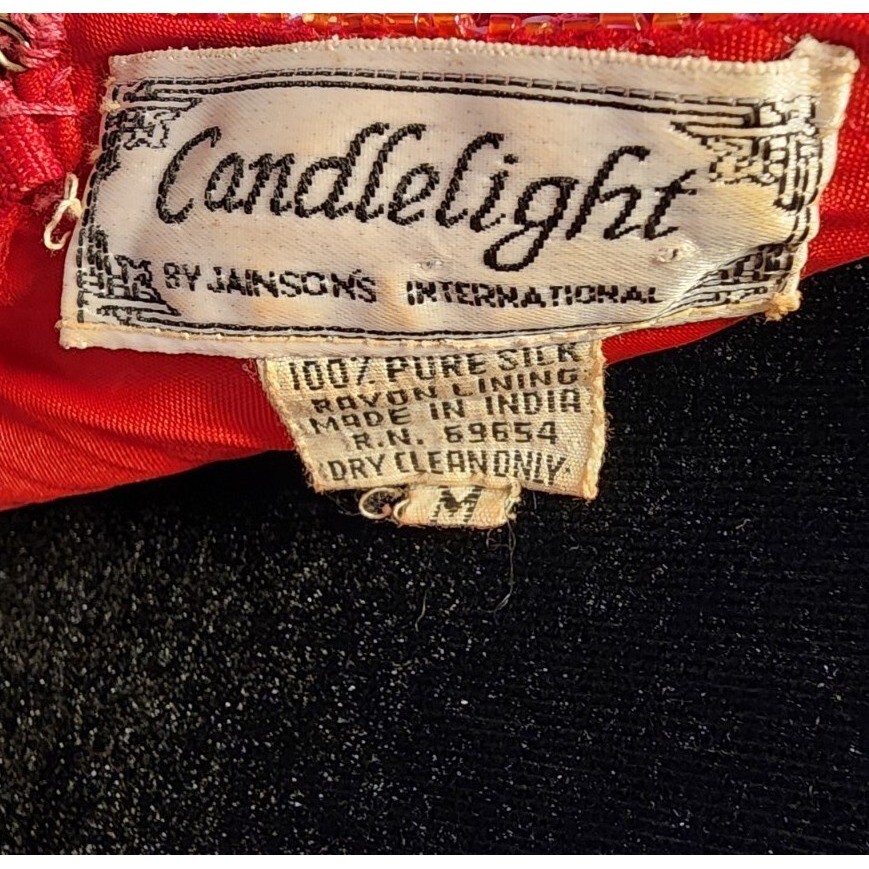 VTG Candlelight Red Sequin Dress Silk Glam 70s 80s Sparkle Cocktail Party Cruise