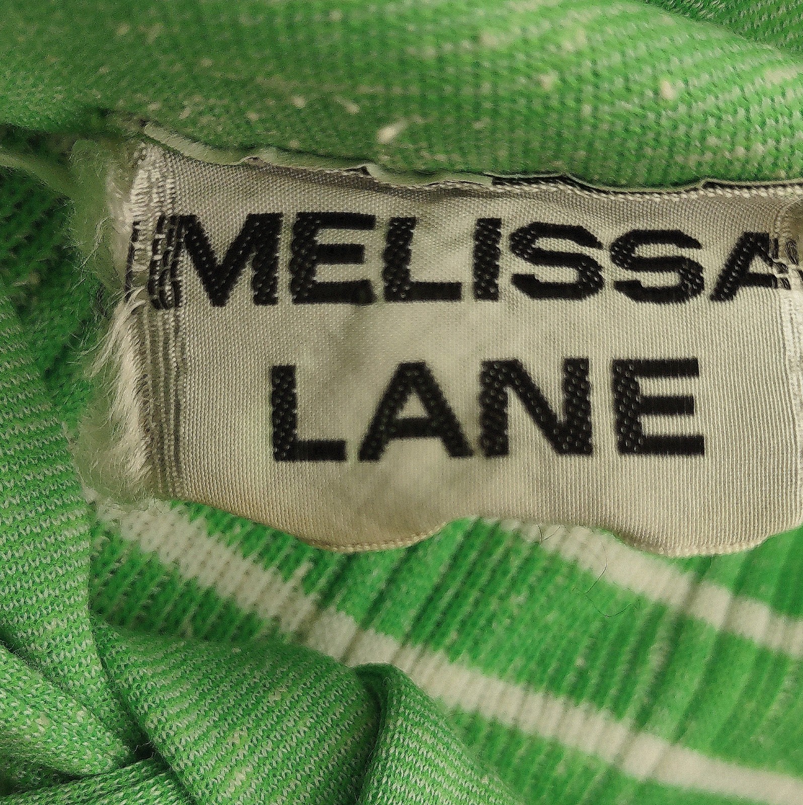 Melissa Lane Green and White Stripes Dress