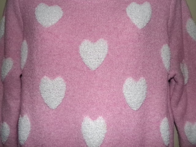 Vintage Cupcakes And Cashmere Ladies Sweater Hearts All Over Size XL Soft & Cozy