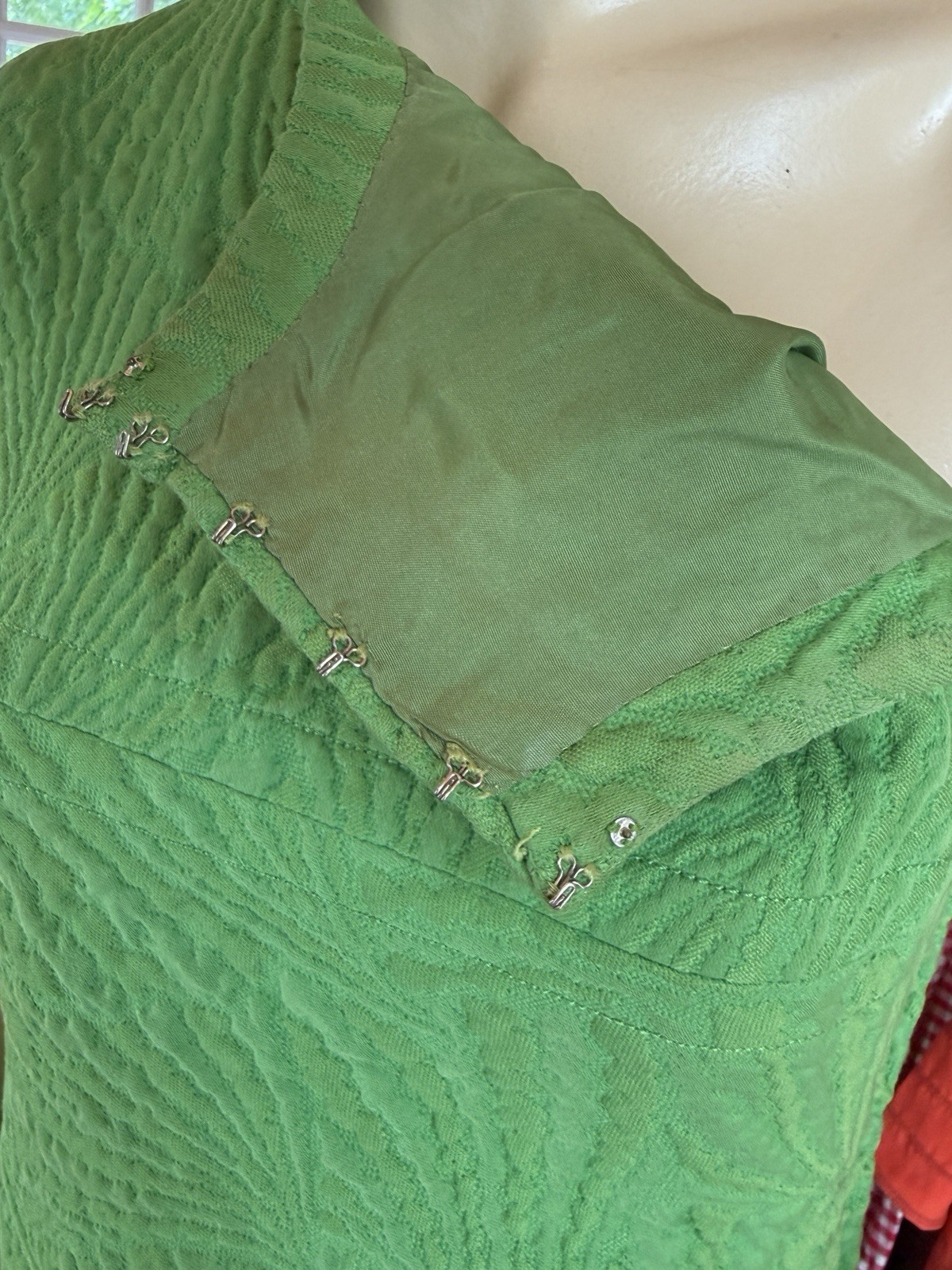 VINTAGE FRENCH LABELLED JACQUE HEIM 1960 EMERALD MINI DRESS