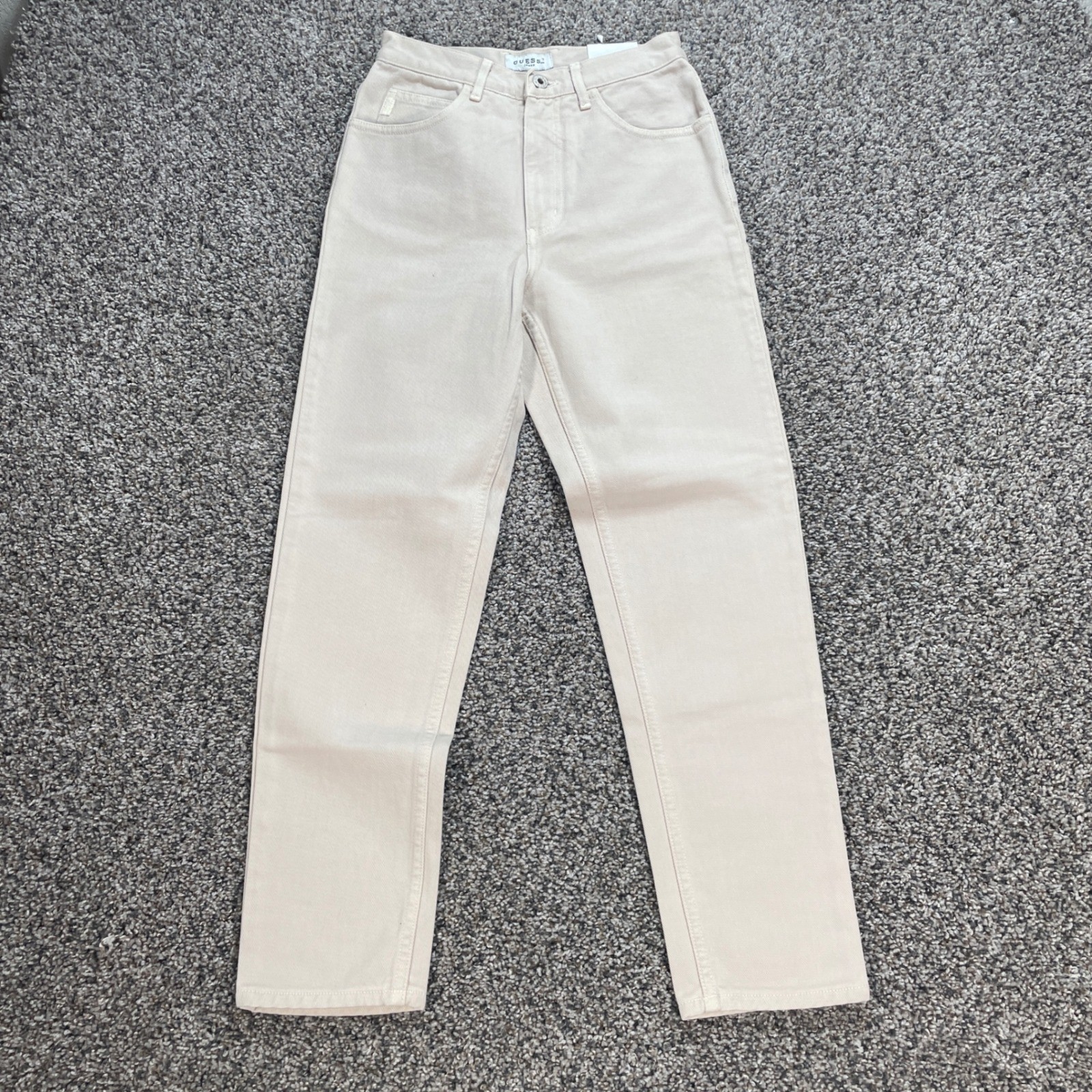 Vintage Guess Women’s 25×27 Jeans Narrow Leg Beige Khaki Cotton 43050ASH PLY
