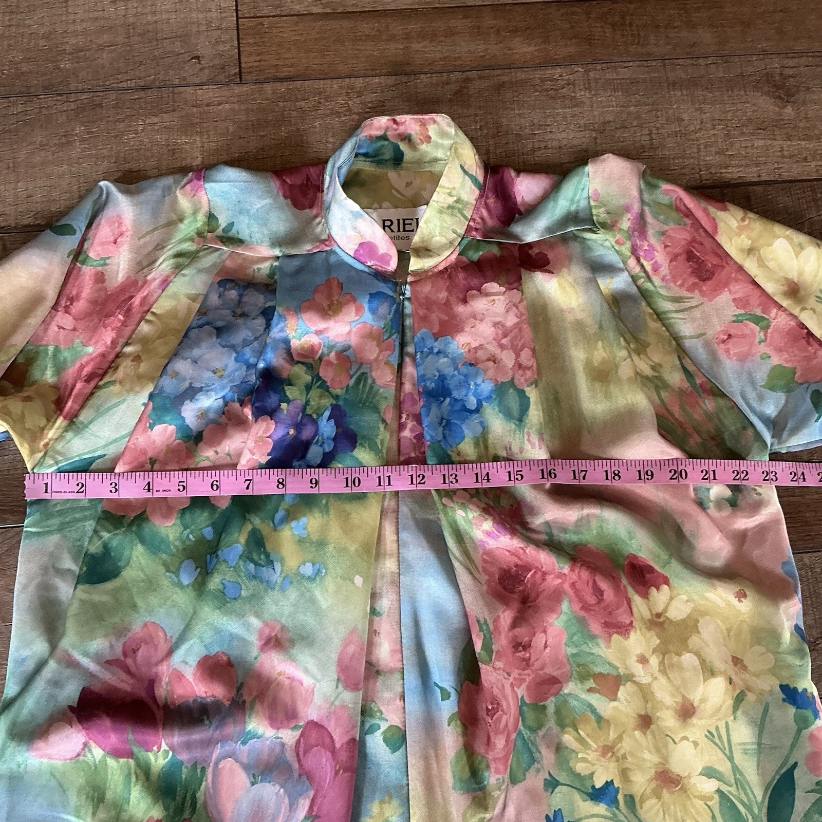 VTG Ariel Petites Floral Zip Robe Women’s Size M 100% Polyester USA Made #201113