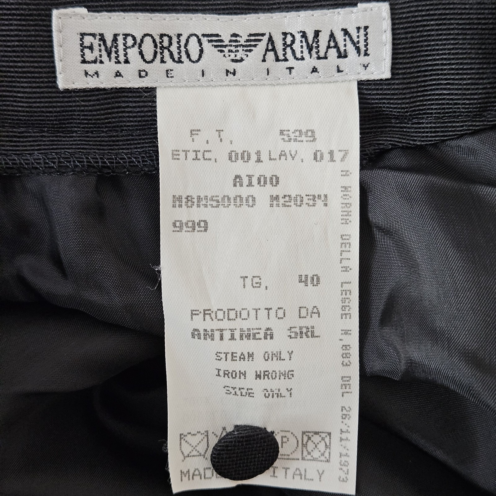 Vintage Emporio Armani Italian Made Maxi Skirt Women Size 4 Black Quiet Luxury