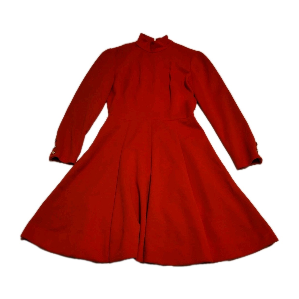 Vintage 1960’s Adele Martin Original Special Occasion Red Dress TurtleNeck
