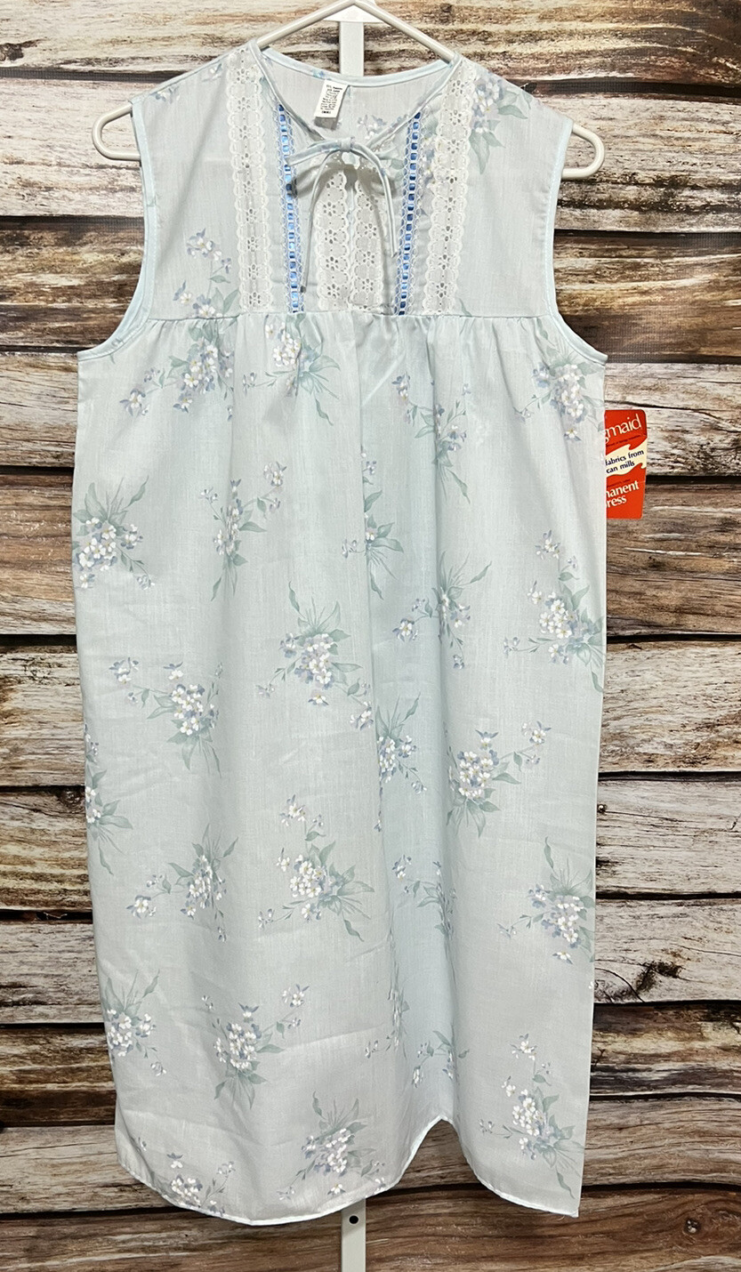 Vintage Summer Pullover Nightgown Springmaid New Romantic Shabby Chic Small