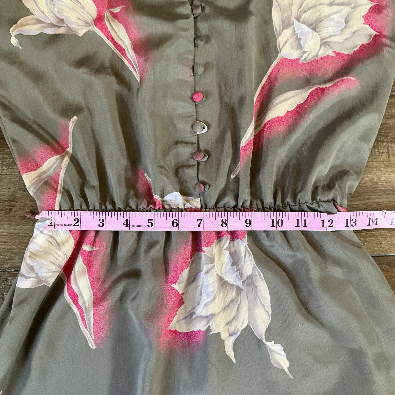 VTG Nardis of Dallas Custom Tailored Floral Tulip Midi Dress Womens Sz M/L #16F2