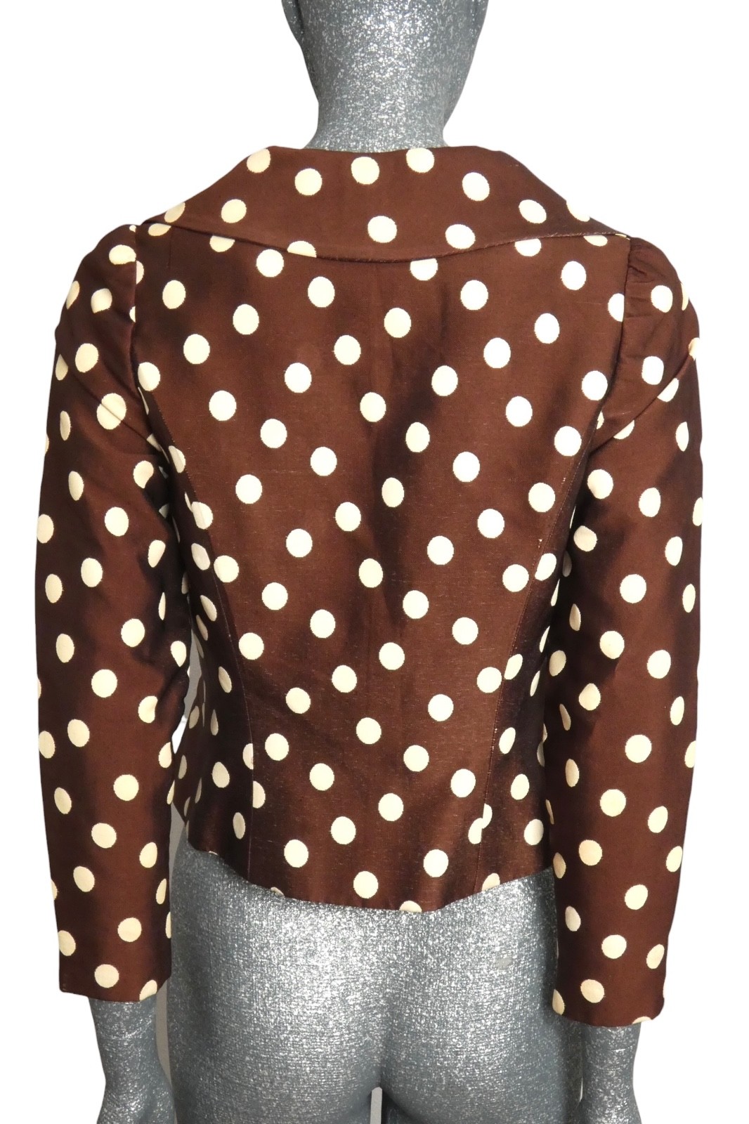 ARNOLD SCAASI – 1960s Polka Dot Cropped Jacket, Size 4