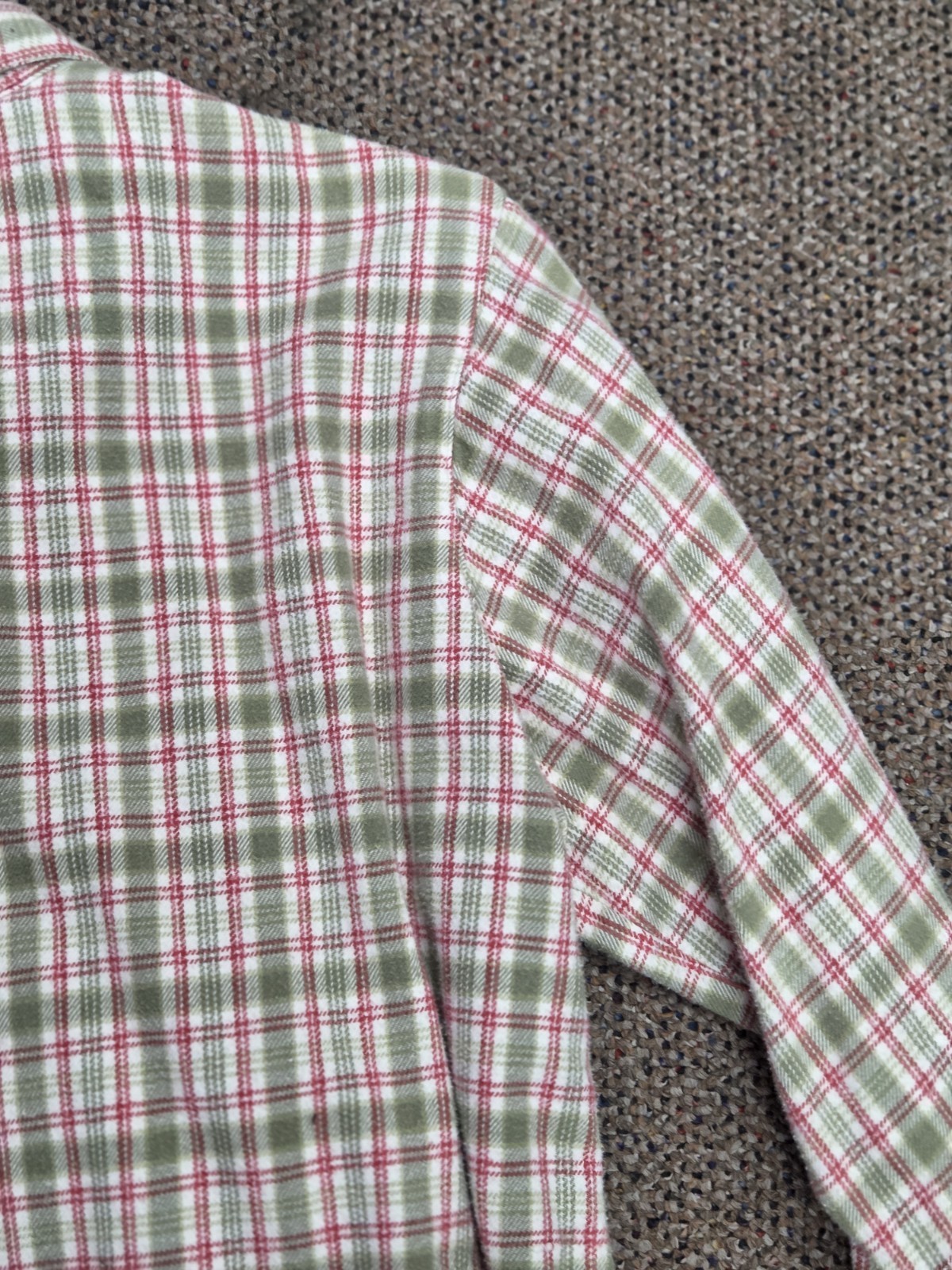 Vintage Woolrich Womens Extra Large XL Plaid Green Red Flannel Long Sleeve Shirt
