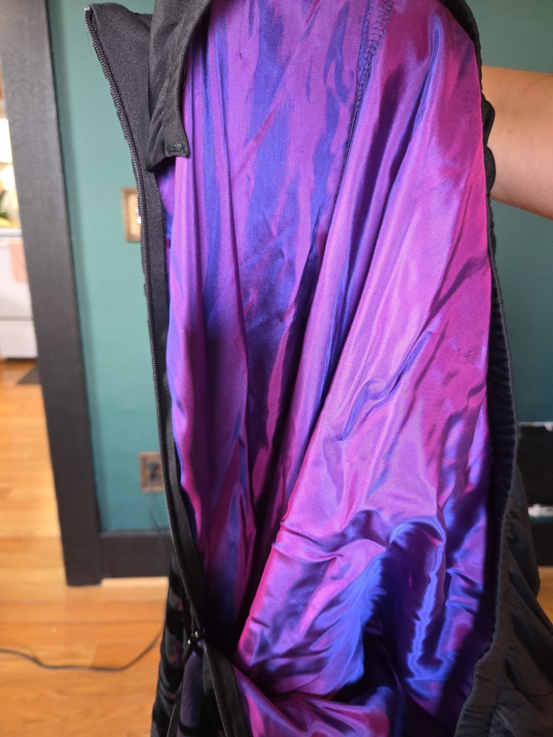 VTG ARIANNA BY RACHEL Kaye 90s Black&Purple Velvet Spaghetti Strap Dress Sz 16