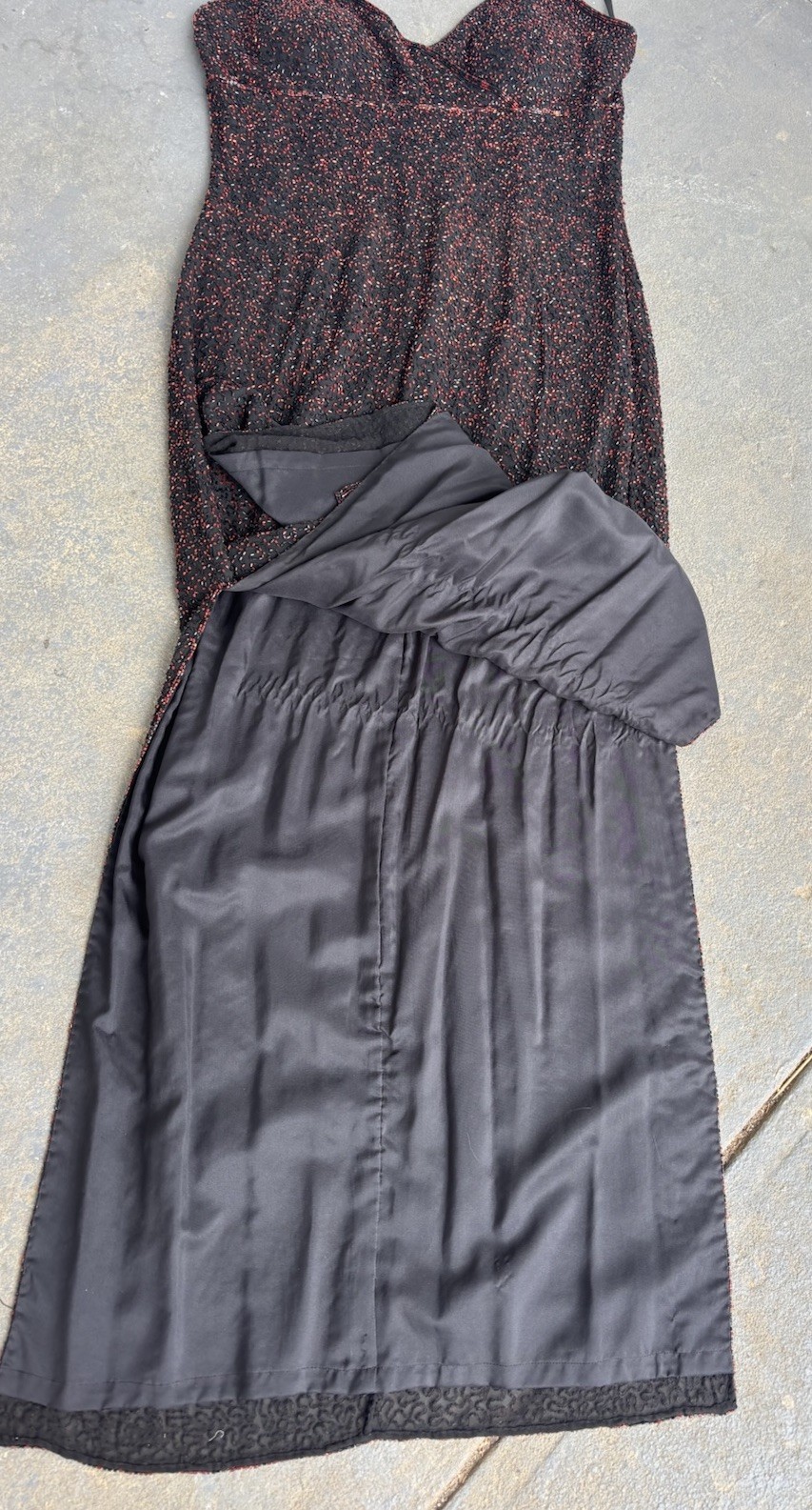 Vintage Adrianna Papell 100% Silk BEAUTIFUL Evening Dress.beaded /14