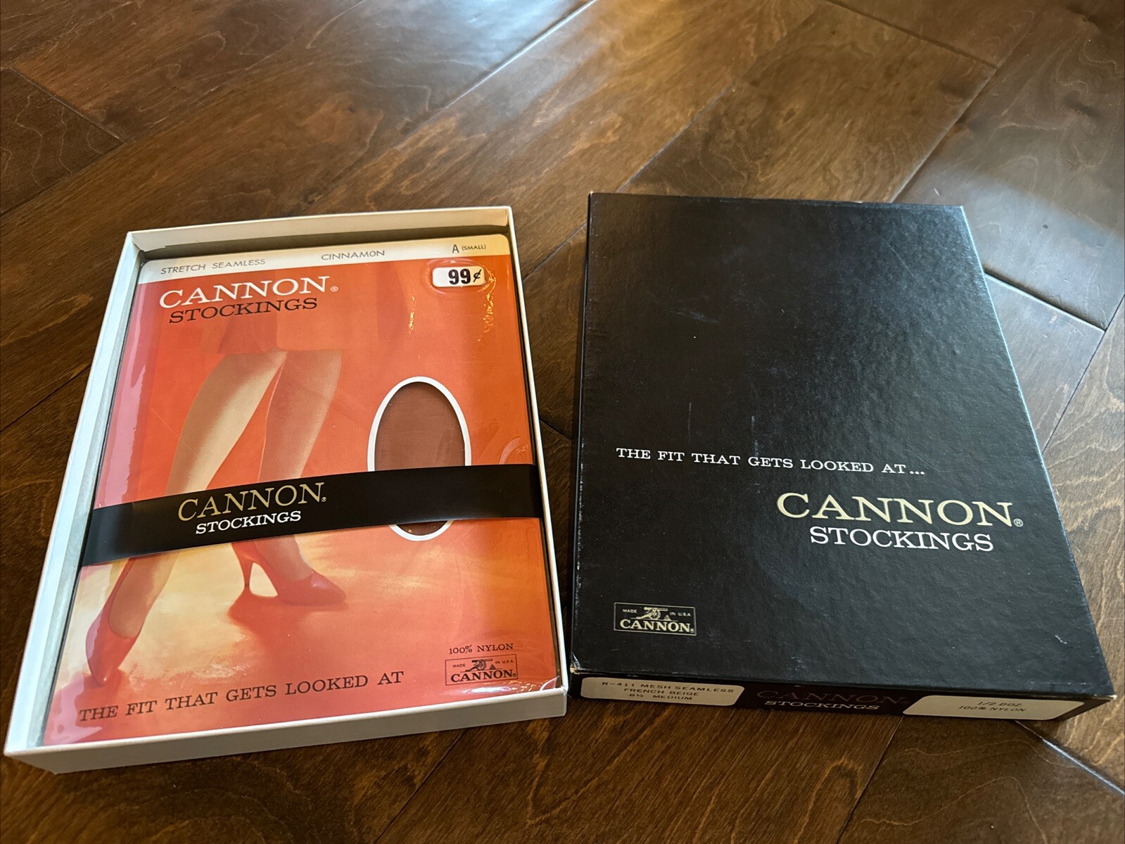 Vintage CANNON Stretch Seamless Nylon Stockings Cinnamon 100% Hosiery 4 Pack