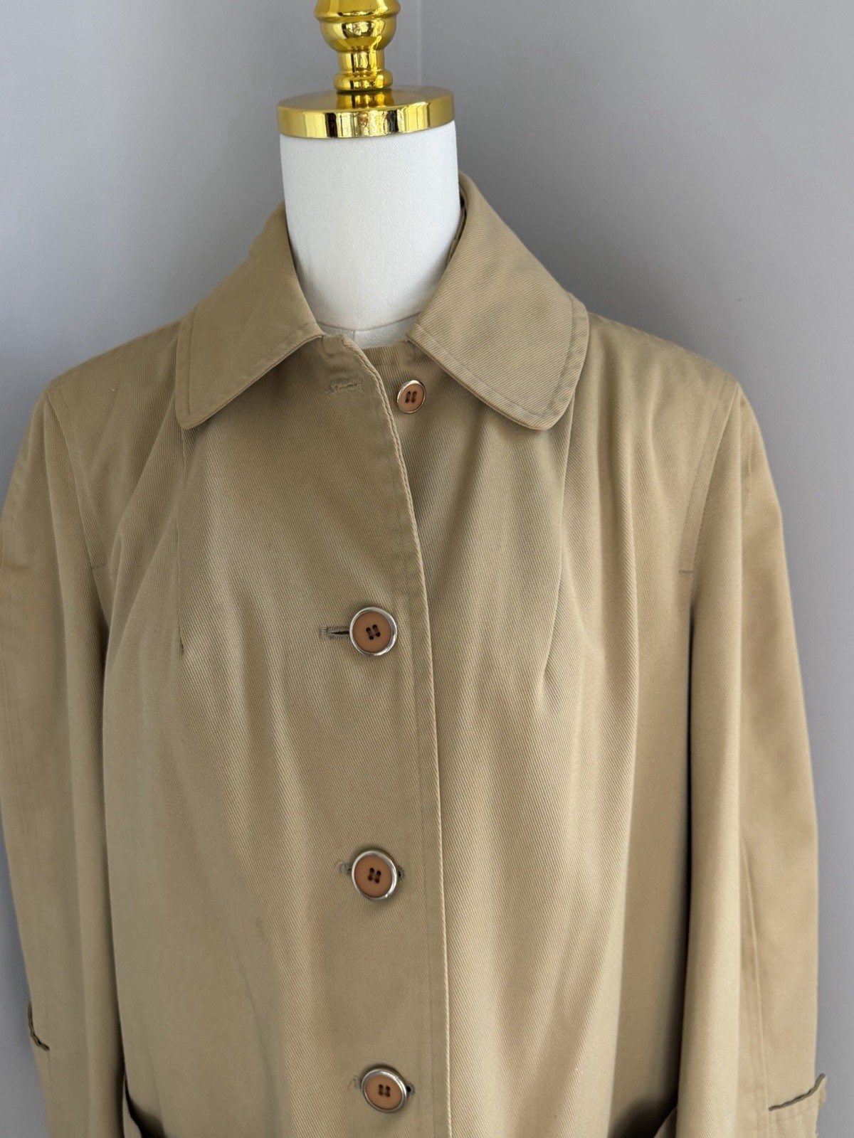 Celanese Fortrel 60s 70s Vintage Women’s Trench Coat Khaki