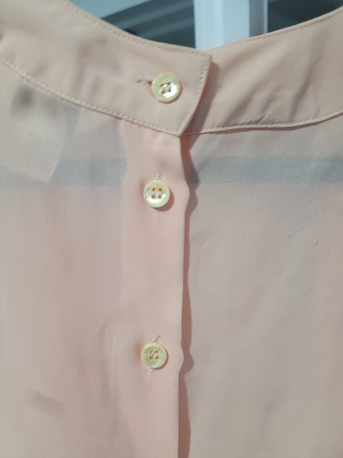 Vintage Ellen Ashley Peach Long Sleeve Button Back Blouse Sz 6