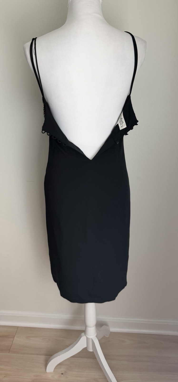 Vintage Linda Allard For Ellen Tracy Shift Little Black Dress, Silk, Size 4