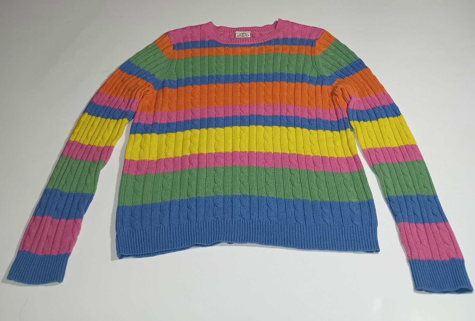 Vtg Y2K Pastel Goth Rainbow Striped Rave Kawaii CandyCore BarbieCore Sweater 💟