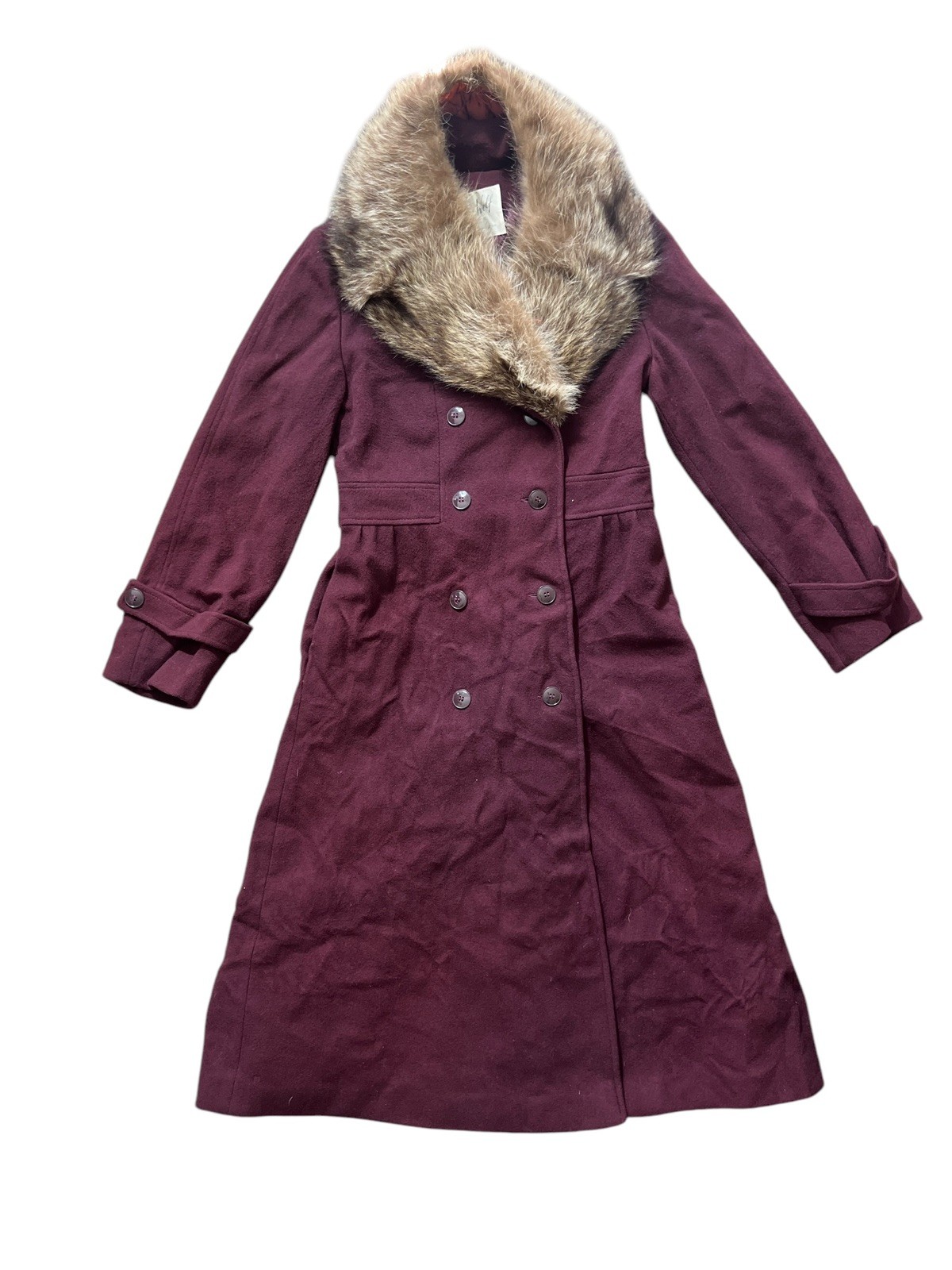 VTG Levy Wolf Cedarhurst 100% WOOL Collar Long Pea Coat Penny Lane
