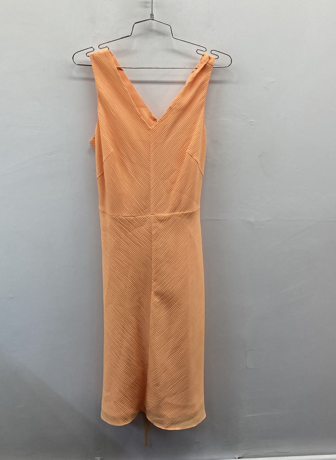 Casual Corner Women’s Ribbed Sleeveless V-Neck Dress Orange Vintage Y2K NWT Sz 6