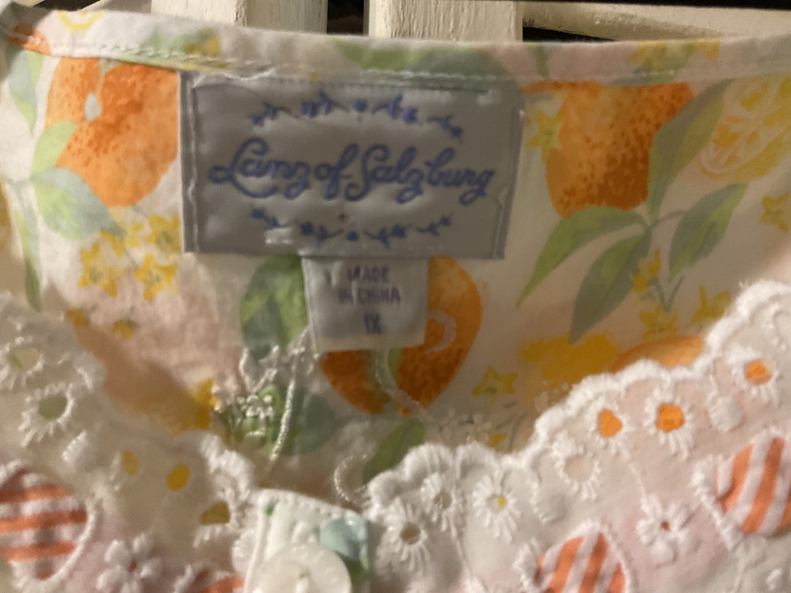 Vintage Plus House Dress / Lana of Salzburg Old Store Stock Cotton Eyelet Fabric