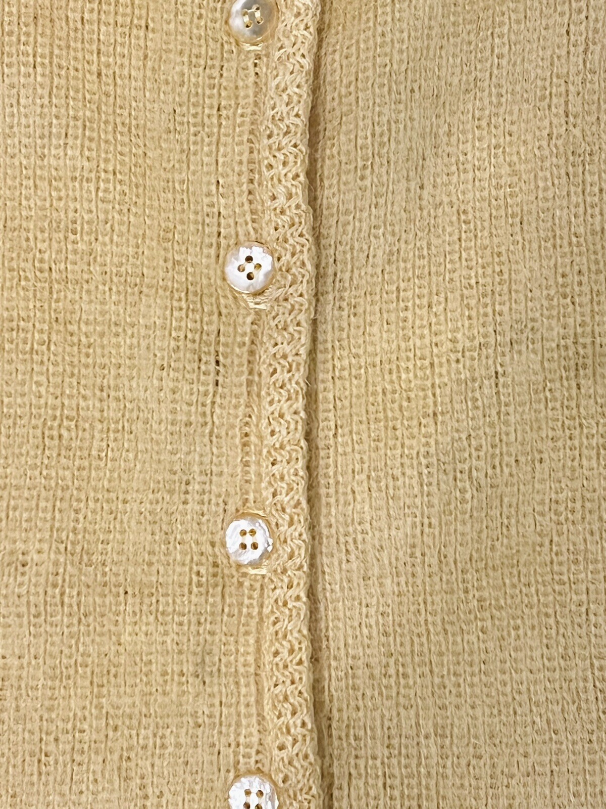 Vintage 1960’s Yellow Brentwood Mohrtex Texas Mohair Blend Cardigan Sweater L