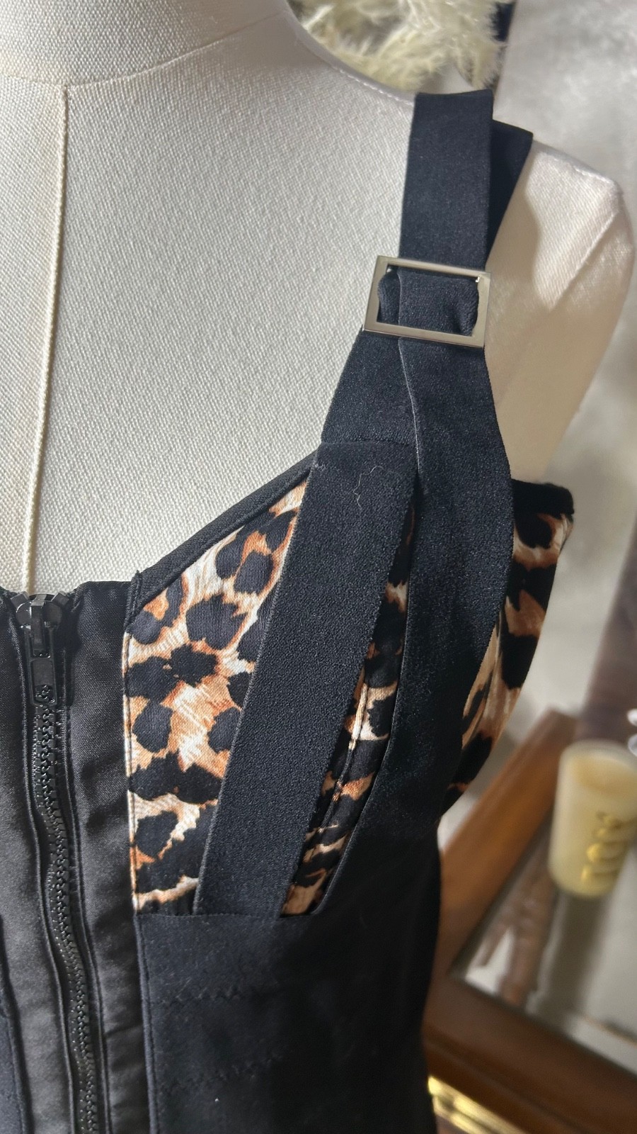 Vintage Frederick’s of Hollywood Leopard Corset Whimisgoth Grunge Mobwife