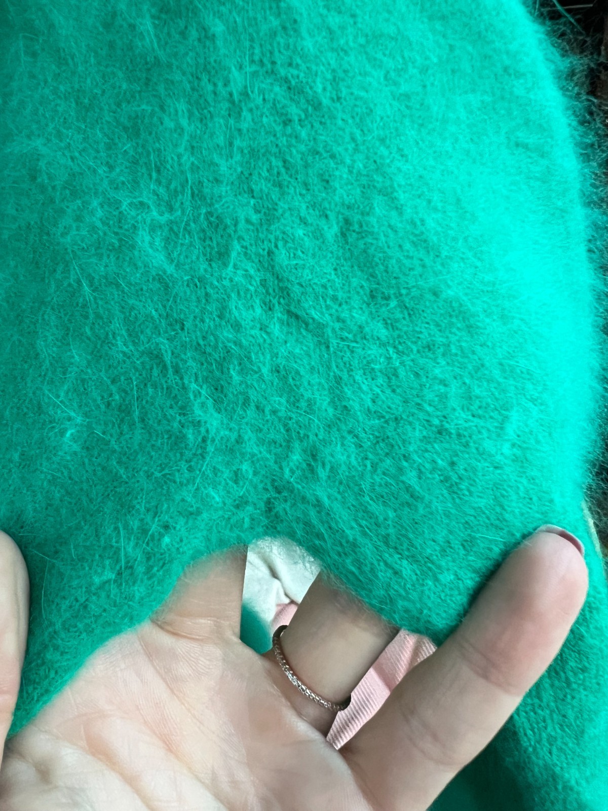 RARE 1950s 1960s Vintage Pandora Turquoise Green-Blue Fuzzy Angora Sweater – Md