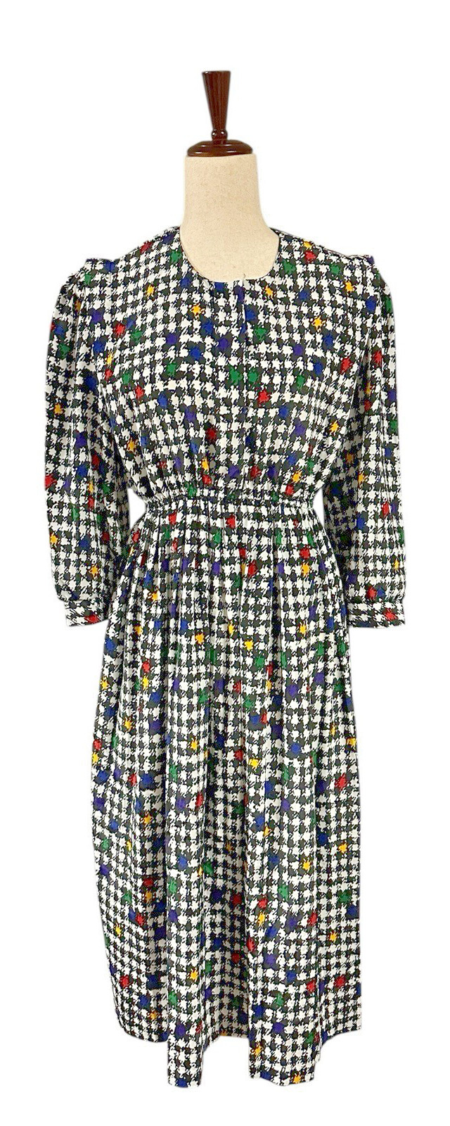 Vintage 80’s Lady Carol of New York Dress Women’s Size 14 Houndstooth Polyester