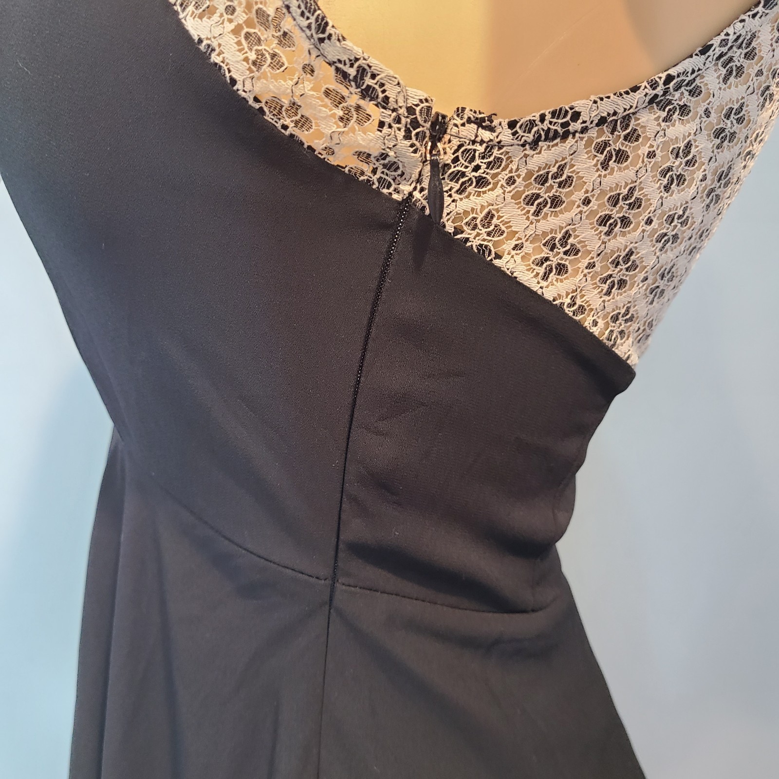 Vintage 90s Y2K Black Skater Dress Twee Mini Size S Mall Goth Graduation