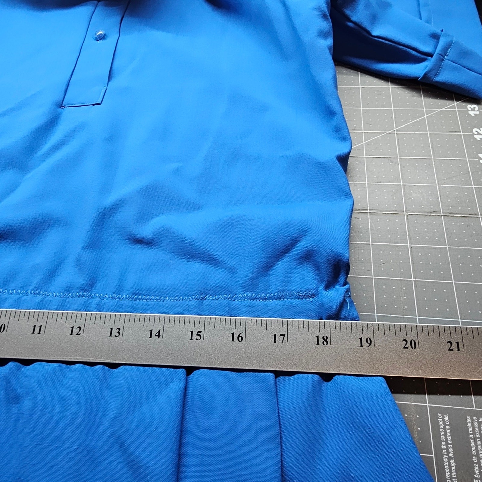 Vintage Handmade Shirt Dress Womens 1X Blue Lagenlook 80s Pleated Midi Retro