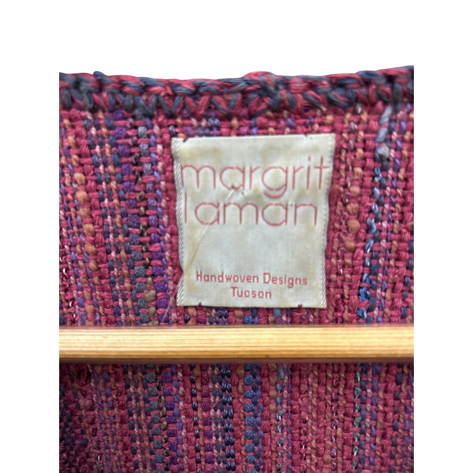 Vintage Margrit Laman Handwoven Dress Art To Wear Boho Lagenlook Fiber Art Folk
