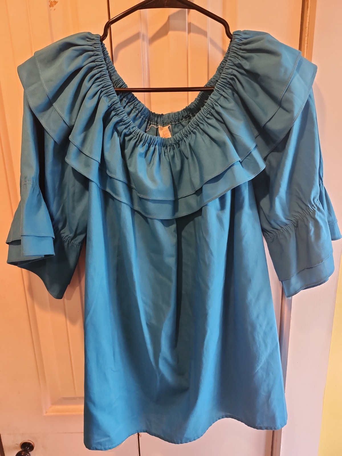 Partners Please! Malco Modes Turquoise Square Dance Skirt Medium & Blouse Large