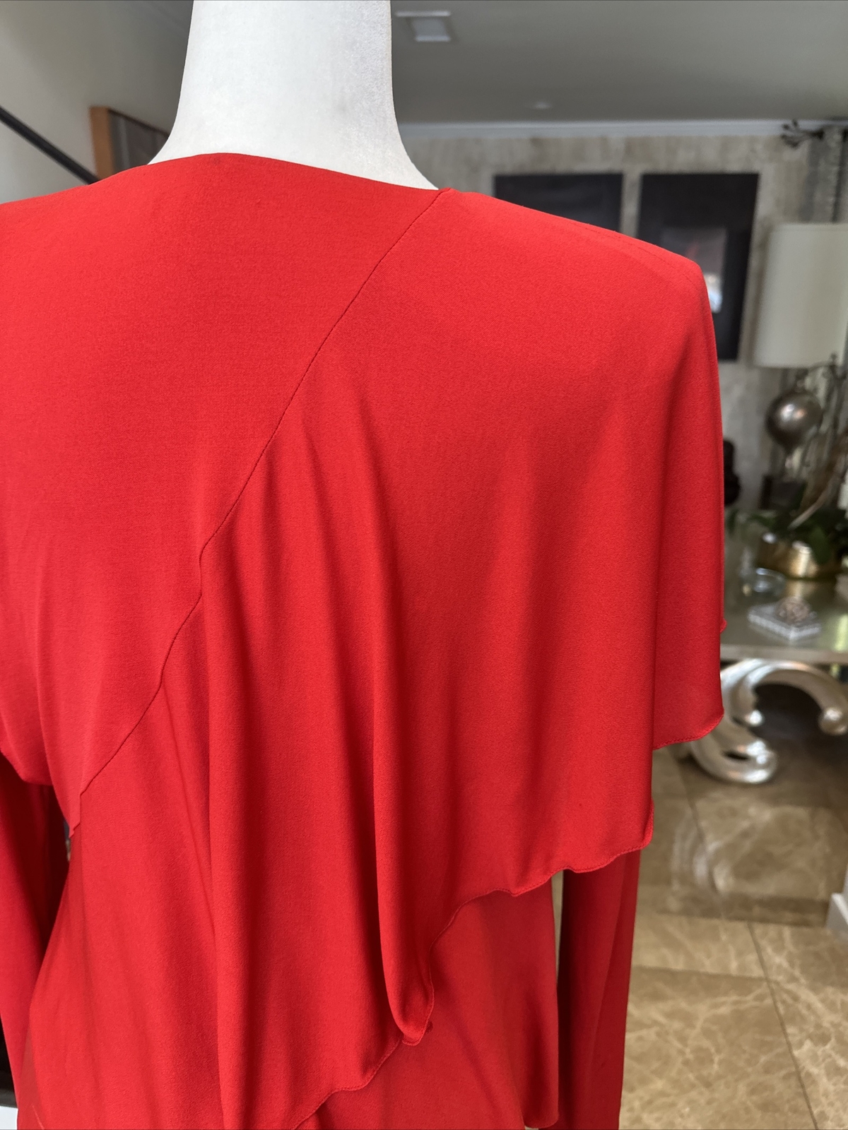 Holly Harp From Bergdorf Goodman Vintage 70s Iconic Red Tiered Jersey Dress S