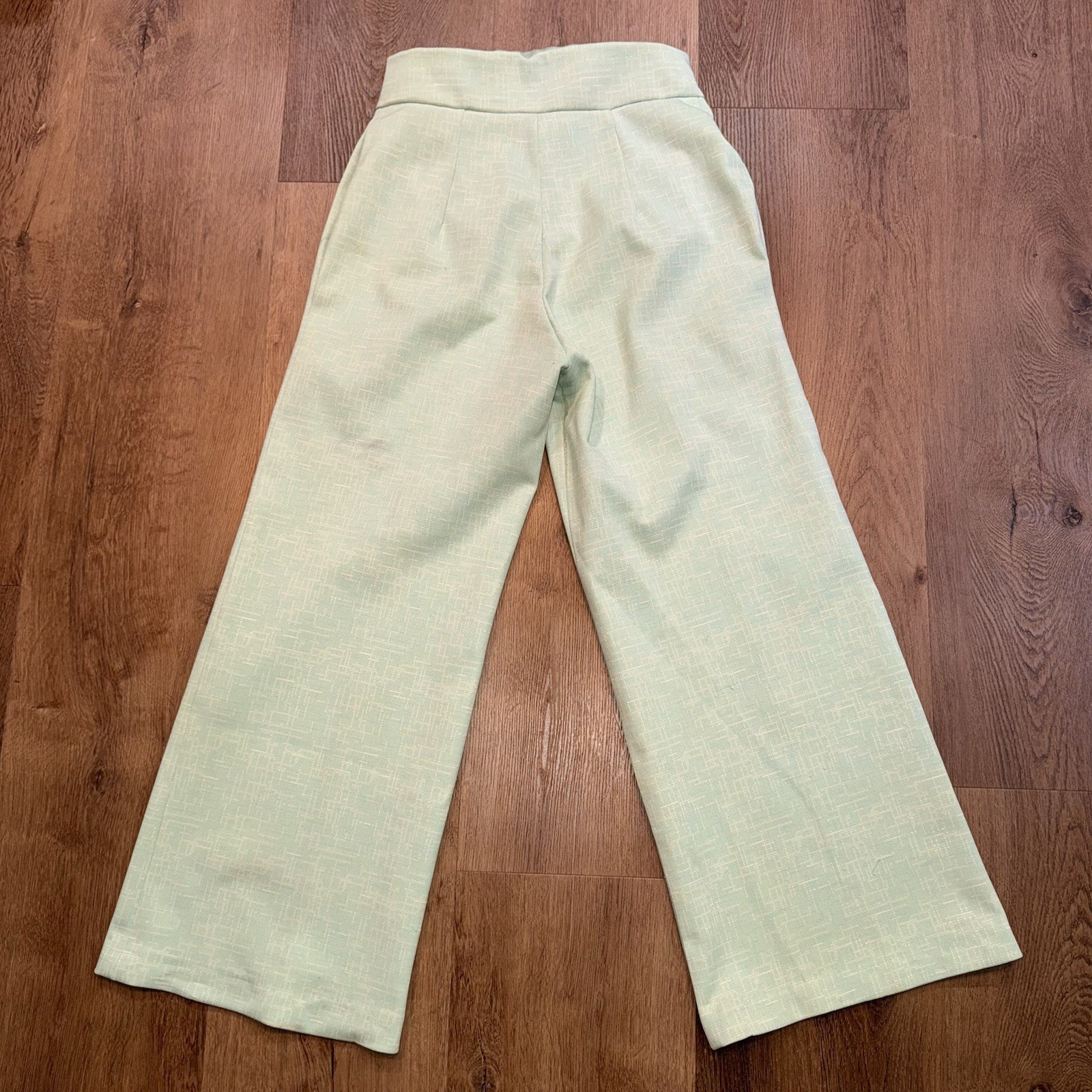 Vintage 60s 70s Bell Bottom Pants Womens 28 27 Wide Leg Gaucho Polyester Disco