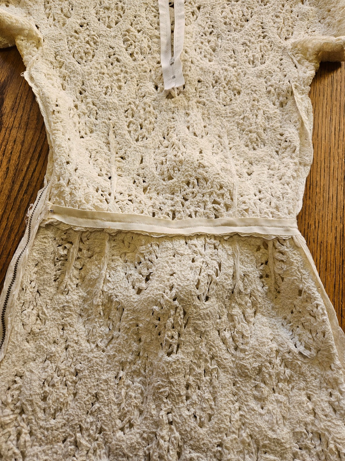 Vtg Glengyle Cream Sheath Crochet Lace Dress Scallop Pattern Small Petite?