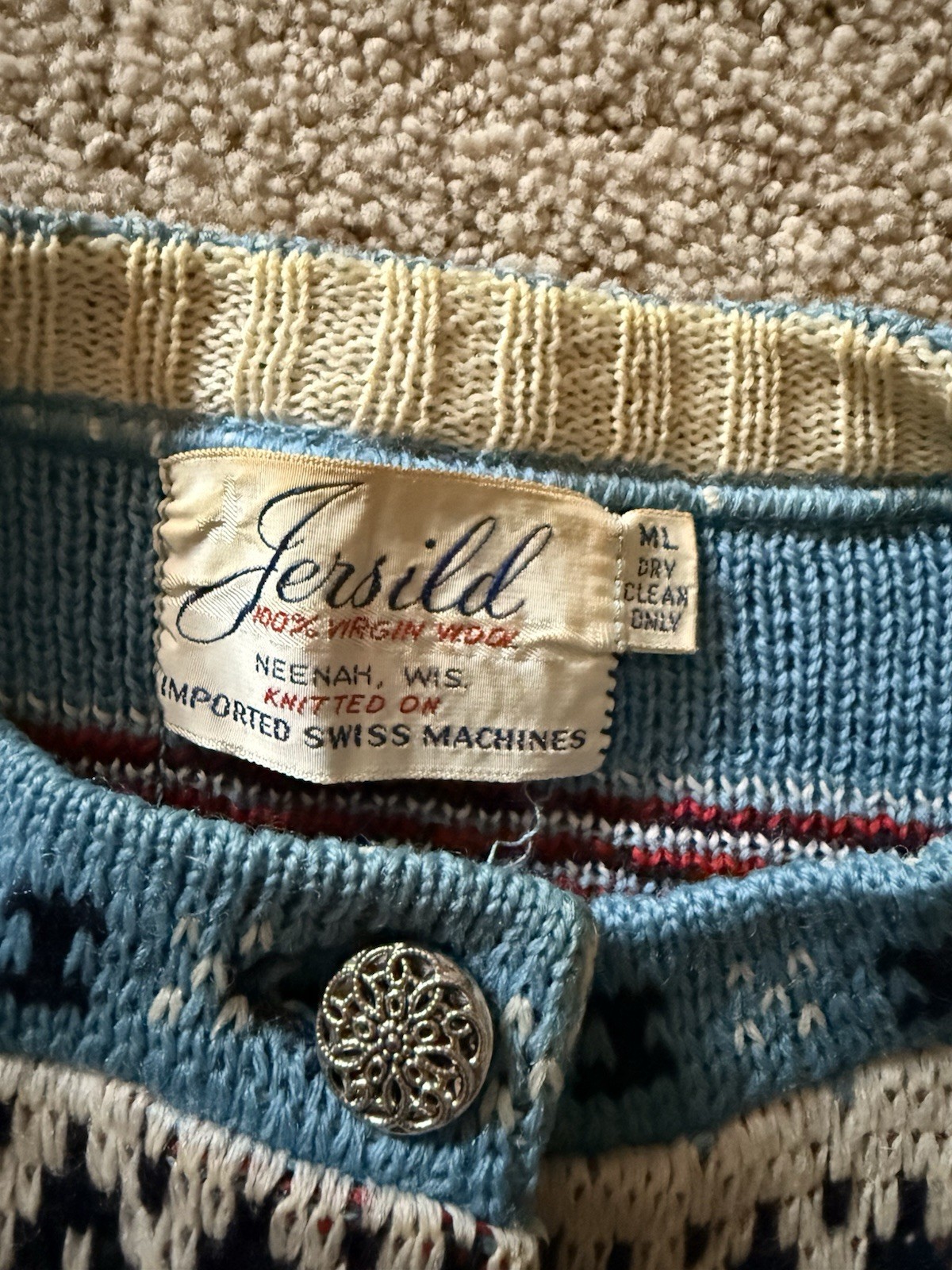 Vintage Jersild 100% Virgin Wool Sweater Sz ML B38
