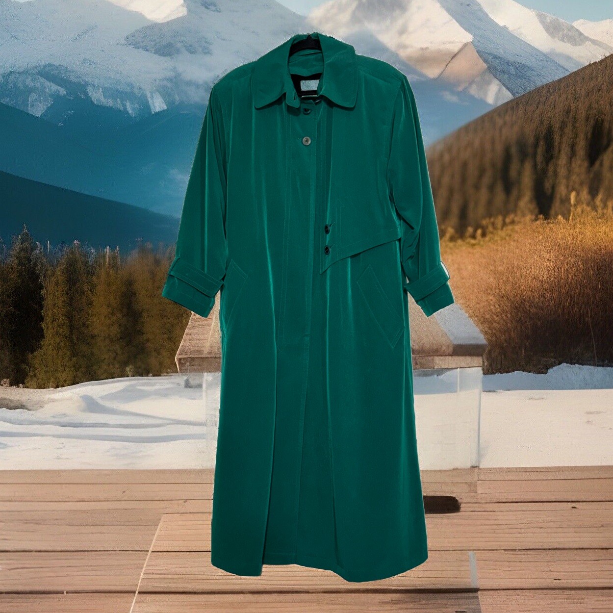Vintage Misty Harbor Rare Made In Russia Trench Coat Woman Sz 14 Full Zip Liner