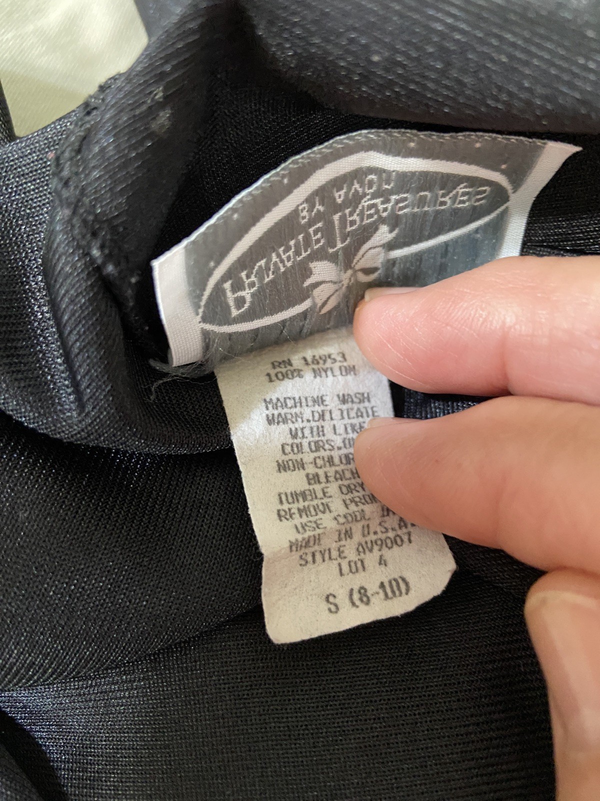 Black Camisole Private Treasures by Avon Size Small (8-10) 100% Nylon