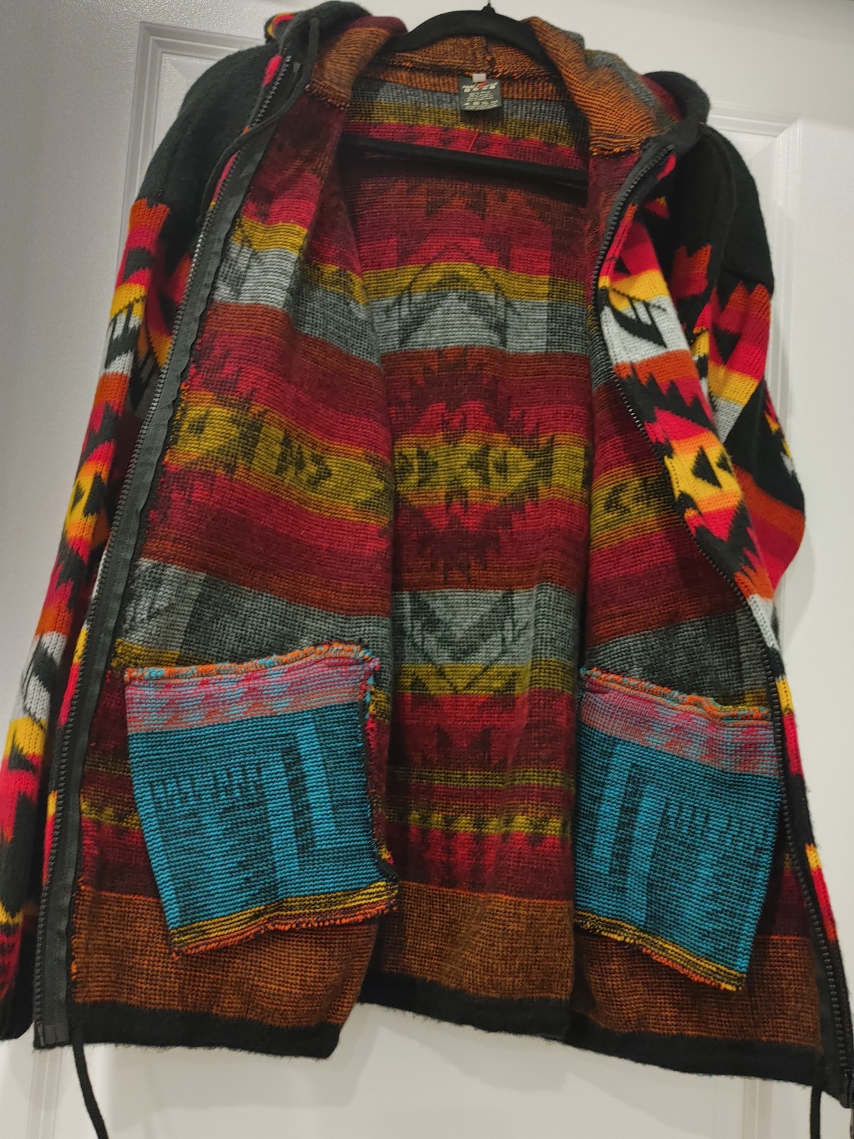 a Native Southwestern alpaca wool blend jacket or hoodie often handcrafted