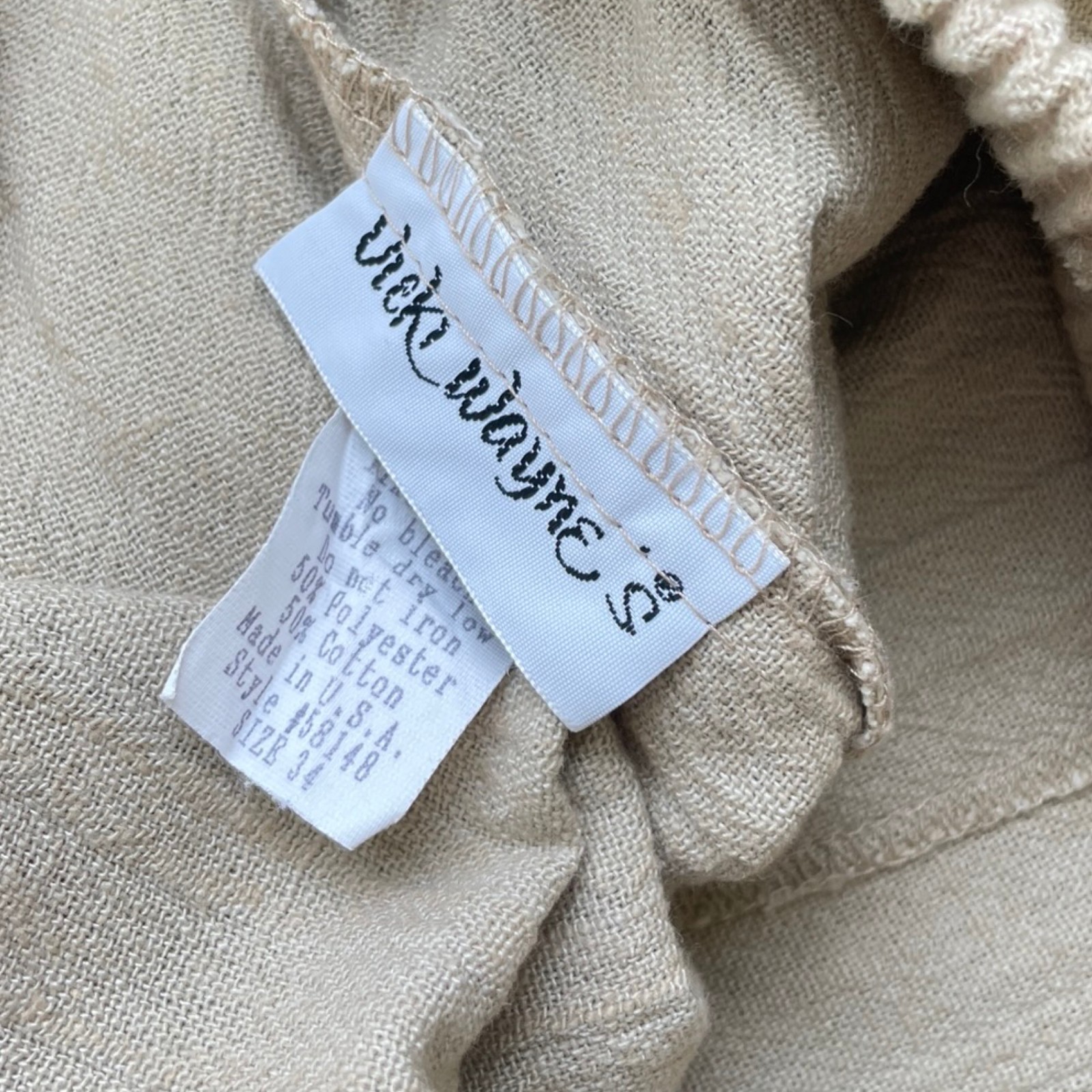 Vintage Wide Leg Shorts Size XL 33-36″ Waist 80s Beige Cotton Blend High Waist